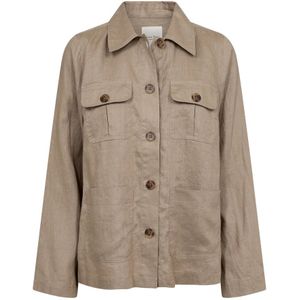 Part Two, Jassen, Dames, Beige, S, Linnen, Linnen Jas
