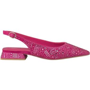 Alma EN Pena, Schoenen, Dames, Roze, 36 EU, Leer, Glitter Platte Schoen met Gesp Sluiting