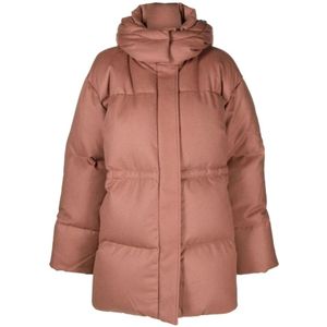 Joseph, Jassen, Dames, Roze, M, Wol, Beige Puffer & Down Wollen Jas
