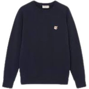 Maison Kitsuné, Sweatshirts & Hoodies, Heren, Blauw, M, Stijlvolle Sweater