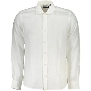 North Sails, Overhemden, Heren, Wit, XL, Linnen, Wit linnen overhemd voor mannen