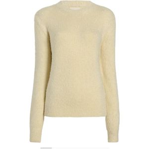 Khaite, Truien, Dames, Beige, M, Kasjmier, Rondgebreide trui