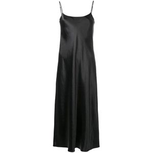 Vince, Kleedjes, Dames, Zwart, XS, Casual Zwarte Midi Jurk