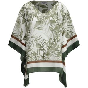 Brunello Cucinelli, Jassen, Dames, Veelkleurig, M, Bladprint Zijden Blouse Jas