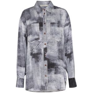 Gestuz, Blouses & Shirts, Dames, Blauw, 2Xs, Denim, Blauwe Denim Shirt met Lange Mouwen