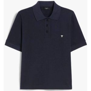 Max Mara Weekend, Tops, Heren, Blauw, XL, Katoen, Katoenen Jersey Polo Shirt