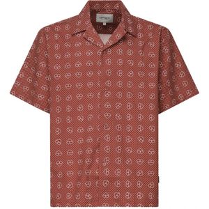 Carhartt Wip, Overhemden, Heren, Rood, L, Rode losse fit shirt allover print