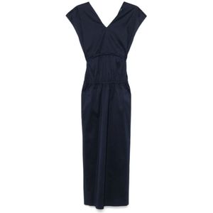 Fabiana Filippi, Kleedjes, Dames, Blauw, S, Lange Jurk met Veters