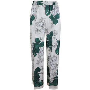 P.a.r.o.s.h., Broeken, Dames, Veelkleurig, M, Smaragdgroene Zijden Twill Broek