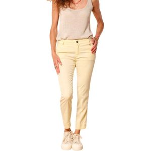 Mason's, Broeken, Dames, Geel, 4Xl, Elegante Slim Fit Chino Broek