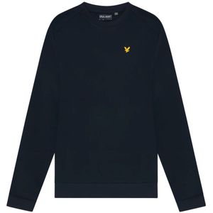 Lyle & Scott, Sweatshirts & Hoodies, Heren, Blauw, M, Middenlaag Crew Neck Fly Fleece