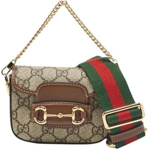Gucci Vintage, Pre-owned, Dames, Beige, ONE Size, Pre-owned Coated canvas gucci-bags