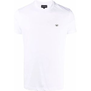 Emporio Armani, Tops, Heren, Wit, 2Xl, Katoen, Katoenen T-shirt in klassieke stijl