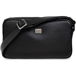 Dolce & Gabbana, Tassen, Heren, Zwart, ONE Size, Leer, Schoudertas