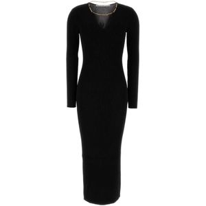 Alexander Wang, Kleedjes, Dames, Zwart, S, Zwart Stretch Viscose Blend Jurk