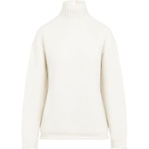 Bottega Veneta, Truien, Dames, Wit, XS, Kasjmier, Witte Kasjmier Trui
