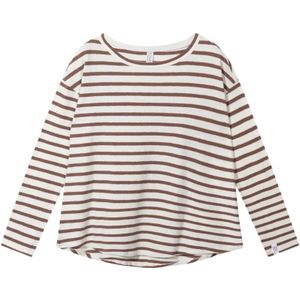 10Days, Tops, Dames, Veelkleurig, M, Linnen, Gestreept linnen longsleeve T-shirt