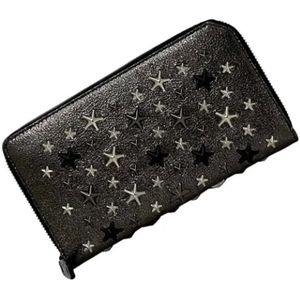 Jimmy Choo Pre-owned, Pre-owned, Dames, Zwart, ONE Size, Leer, Tweedehands leren portemonnees