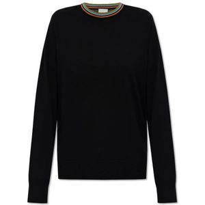 Paul Smith, Truien, Dames, Zwart, S, Wol, Wollen trui met ronde hals