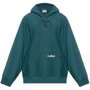 Carhartt Wip, Sweatshirts & Hoodies, Heren, Groen, XL, Katoen, Hooded Label Script Sweat