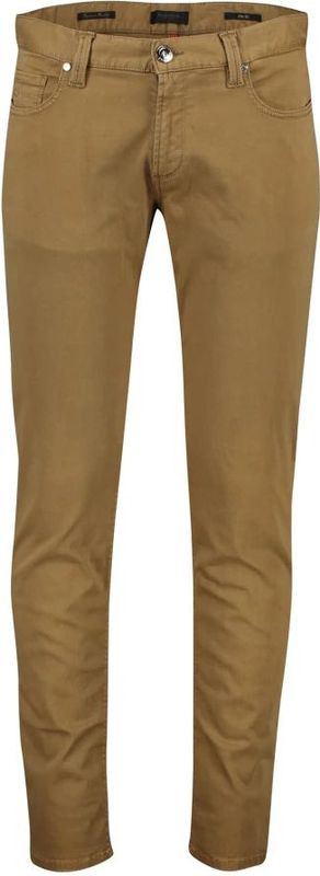 Alberto, Broeken, Heren, Bruin, W36 L34, Katoen, Bruine effen katoenen broek