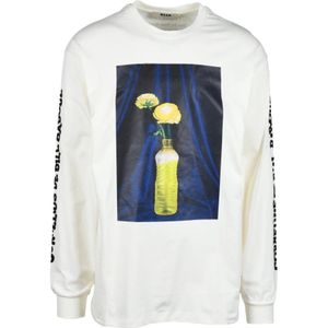 Msgm, Sweatshirts & Hoodies, Heren, Beige, 2Xs, Katoen, Tshirt