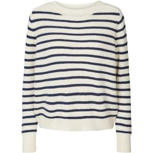Lollys Laundry, Truien, Dames, Beige, M, Gestreept Gebreide Jumper