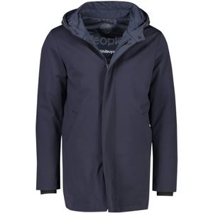 People of Shibuya, Mantels, Heren, Blauw, L, Polyester, Donkerblauwe Parka Jas