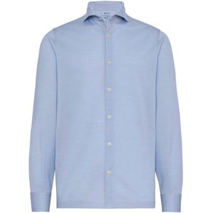 Boggi Milano, Overhemden, Heren, Blauw, XL, Katoen, Slim Fit Polo Shirt in Filo Di Scozia Piqué