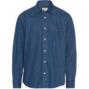 Camel Active, Overhemden, Heren, Blauw, L, Gedrukt overhemd met lange mouwen