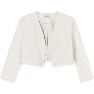Motivi, Jassen, Dames, Wit, M, Polyester, Bolero-jasje van gecoate stof