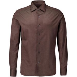 Corneliani, Overhemden, Heren, Bruin, XL, Bruine Overhemd Lange Mouw