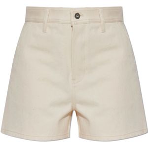 Jil Sander, Korte broeken, Dames, Beige, W27, Katoen, Logo shorts