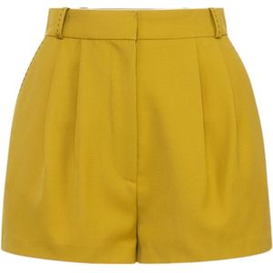 Elisabetta Franchi, Korte broeken, Dames, Geel, XS, Wol, Stijlvolle 100%Wv Jurk