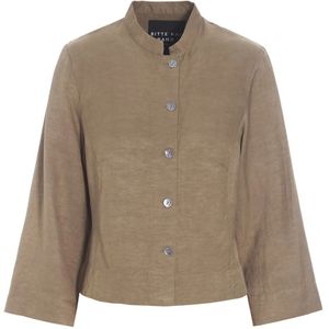 Bitte Kai Rand, Jassen, Dames, Beige, 2Xl, Linnen, Kumamoto Jas Nootmuskaat