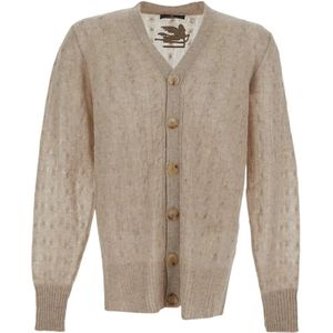 Etro, Truien, Heren, Beige, M, Kasjmier, Knus Vest van Knit