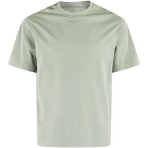 Circolo 1901, Tops, Heren, Groen, M, Katoen, Salie Jersey T-shirt met Ronde Hals
