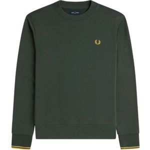 Fred Perry, Sweatshirts & Hoodies, Heren, Grijs, XL, Katoen, Groene Sweatshirt Noos Sportkleding Klassieker