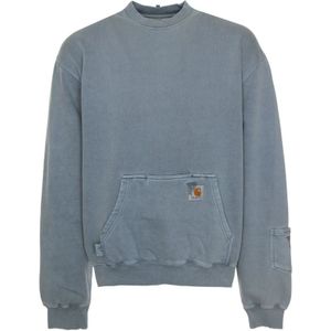 Carhartt Wip, Sweatshirts & Hoodies, Heren, Blauw, M, Katoen, Pigment geverfde Sweatshirt Oversized Fit