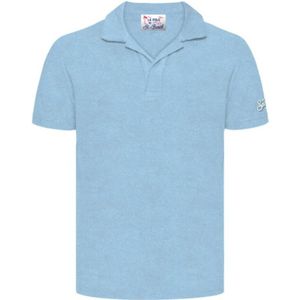 MC2 Saint Barth, Tops, Heren, Blauw, XL, Katoen, Lichtblauw Poloshirt Korte Mouw