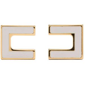 Elisabetta Franchi, Accessoires, Dames, Geel, ONE Size, Butterfly Sluiting Gouden Oorbellen