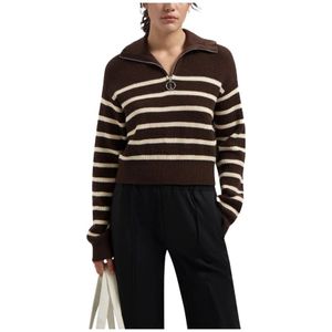 Olaf Hussein, Truien, Dames, Bruin, S, V-neck Truien