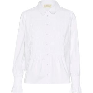 Cream, Blouses & Shirts, Dames, Wit, 3Xl, Katoen, Witte Blouse met Ruchedetails