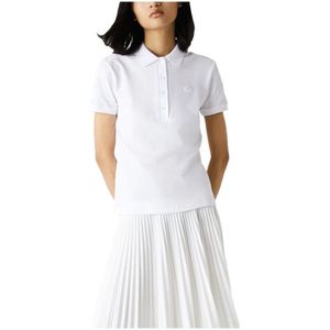 Lacoste, Tops, Dames, Wit, L, Katoen, Cotton Lacquer Piqué Polo