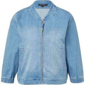 Comma, Jassen, Dames, Blauw, L, Katoen, Lichte spijkerjas met 3/4 mouwen