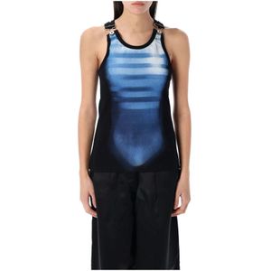 Jean Paul Gaultier, Tops, Dames, Blauw, S, Katoen, Heren Tanktop Klassieke Stijl