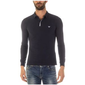 Armani Jeans, Tops, Heren, Blauw, S, Katoen, Klassieke Polo Shirt voor Mannen