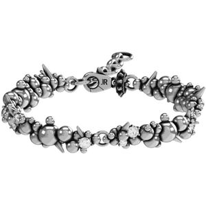 John Richmond, Accessoires, Dames, Grijs, ONE Size, Armband met puntige kralen en diamanten
