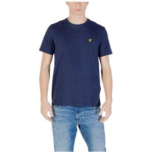 Lyle & Scott, Tops, Heren, Blauw, L, Katoen, Blauw Katoenen T-shirt