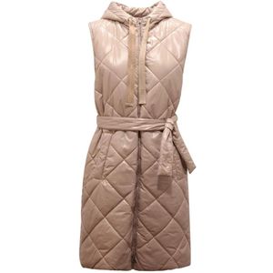 Marella, Jassen, Dames, Beige, M, Omkeerbaar mouwloos jack Cirino model
